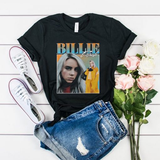 Billie Eilish 90s Vintage Black tshirt FR05