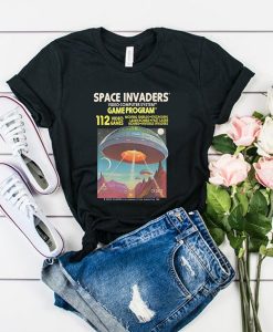 Space Invaders Atari 2600 Retro Vintage Video Game Box Art Unisex t shirt FR05