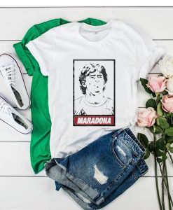 Diego Maradona Obey white parody t shirt FR05