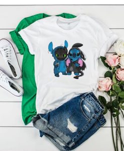 Baby Toothless and baby Stitch t shirt FR05