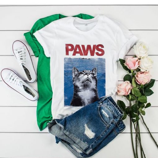 Grumpy Cat Paws Jaws Parody t shirt FR05