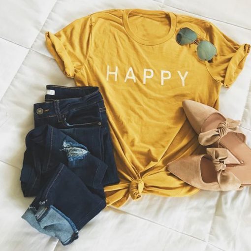 Happy Graphic Tee Summer tee t shirt FR05