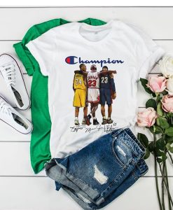 LeBron James Kobe Bryant Michael Jordan Champion t shirt FR05