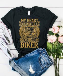 My Heart Belong To A Biker t shirt FR05