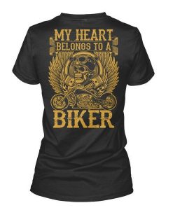My Heart Belong To A Biker t shirt back FR05