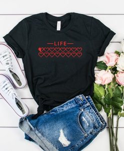 Legend of Zelda Hearts Life Bar t shirt FR05