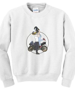 couple with motorcycle sweatshirt FR05