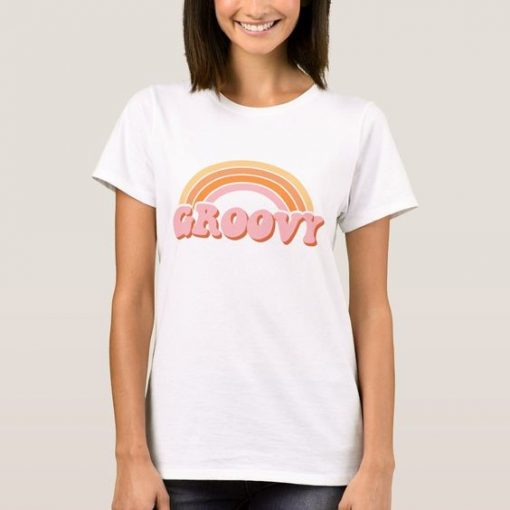 Vintage Groovy Rainbow t shirt FR05