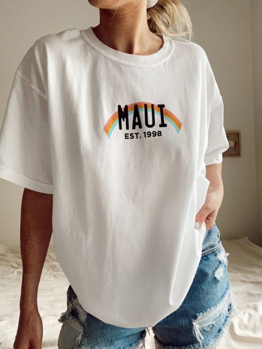 maui rainbow vintage t shirt FR05