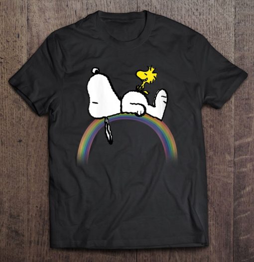 Peanuts Snoopy Woodstock Rainbow t-shirt FR05