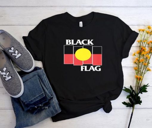 Black Flag X Aboriginal Flag t shirt FR05