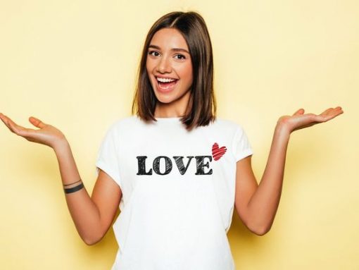 Love Print t shirt FR05