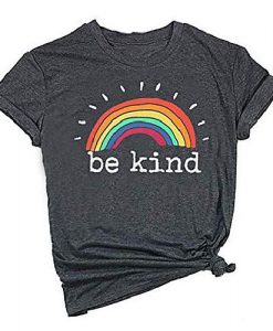 be kind rainbow print t shirt FR05
