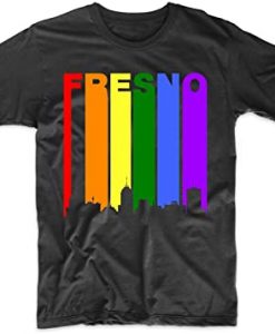 Fresno California Downtown Rainbow LGBT Gay Pride tshirt