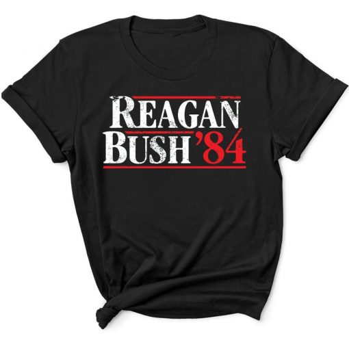 Reagan Bush 84 Ronald Reagan Bush Political POTUS vintage t shirt FR05