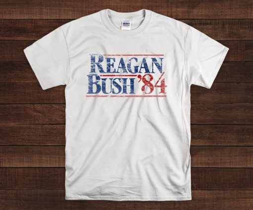 Reagan Bush 84 vintage 80s t shirt FR05