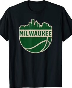 Vintage Milwaukee Wisconsin Cityscape Basketball t shirt FR05