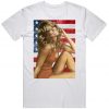 Farrah Fawcett American Actress Fashion Model Usa Flag t shirt