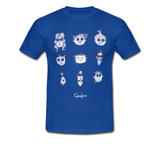 coraline faces t shirt