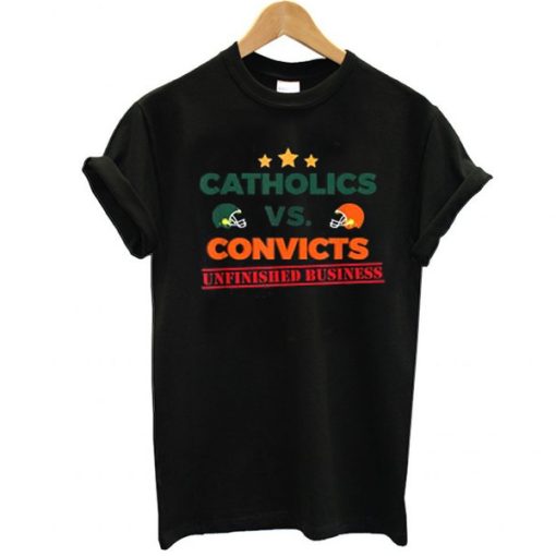 Catholics vs Convicts Football t shirt