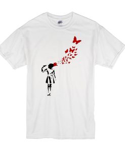 Banksy Butterfly Suicide Girl t shirt