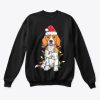 Beagle Christmas Santa Hat Lights Dog sweatshirt