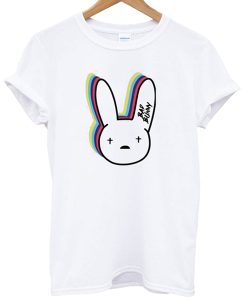bad bunny rainbow logo t shirt