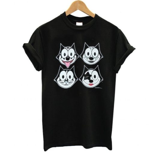 Vintage 90s Felix the Cat Kiss parody t shirt