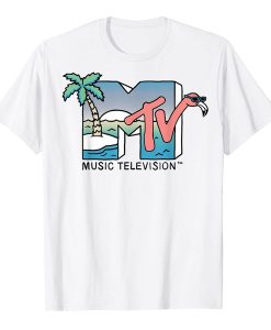 MTV Beach Island Flamingo Logo Vintage t shirt FR05