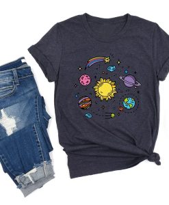 Solar System t shirt, Galaxy Shirt, Moon Phases t shirt FR05