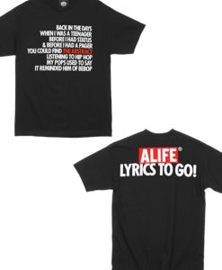 ALIFE x Q-Tip – Lyrics to Go! t shirt twoside