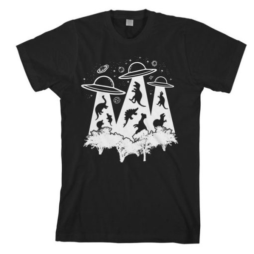 Dinosaur Alien Abduction t shirt FR05