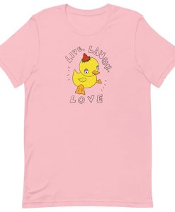 Live Laugh Love Funny Duck Strawberry Hat t shirt FR05