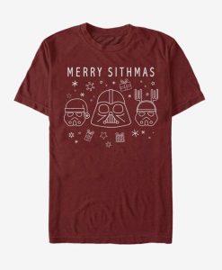 Star Wars Villain Lineart Merry Sithmas t shirt