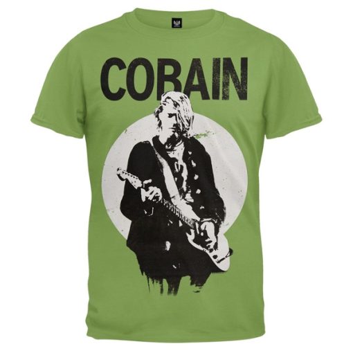 kurt cobain standing guitar photo t shirt FR05