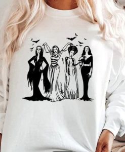 Morticia Addams Lily Munster Vampira and Elvira sweatshirt FR05