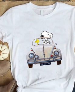 Snoopy Gift Snoopy Lover Snoope And Woodstock Driving Car t shirt