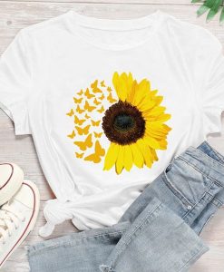 Sunflower & Butterfly t shirt