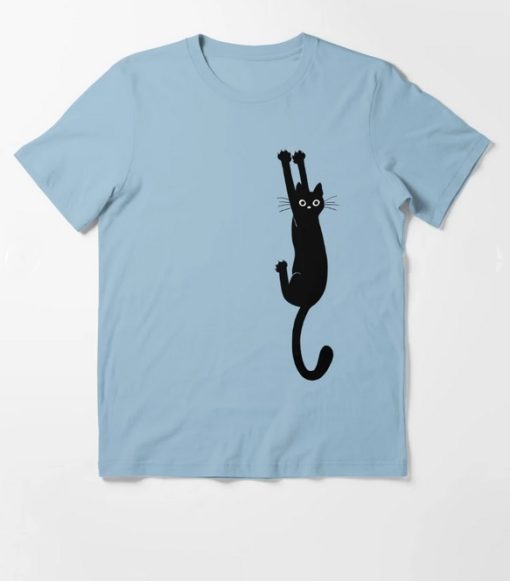 Black Cat Holding On Essential T-Shirt THD