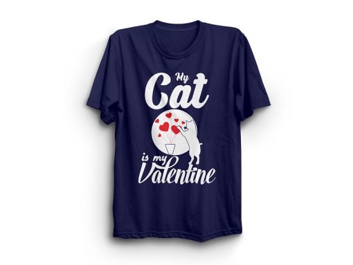My Cat Is My Valentine T-Shirt thd