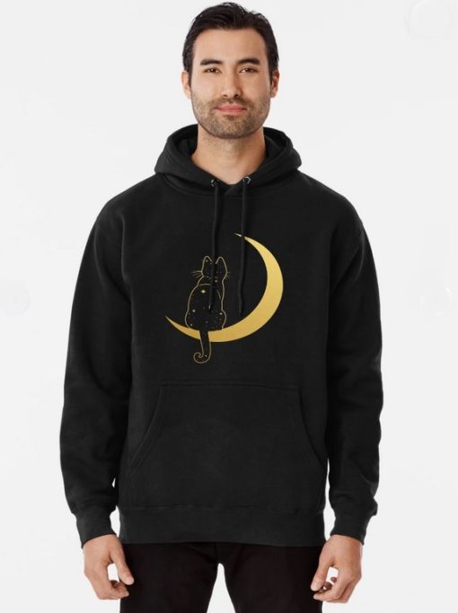 Cat in the Moon Hoodie thd