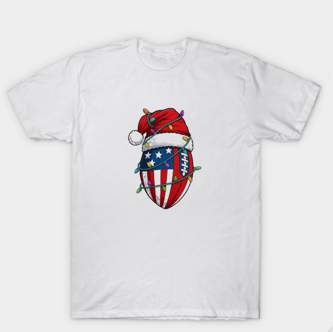 American Flag Football 2025 Christmas T Shirt