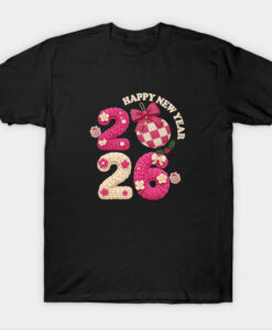 Happy New Year Pink Ribbon T Shirt
