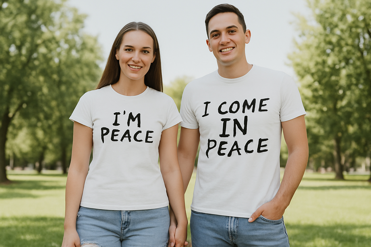 Im Peace I Come In Peace Couple T Shirt
