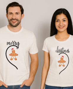 Matching couple Merry christmas T shirt