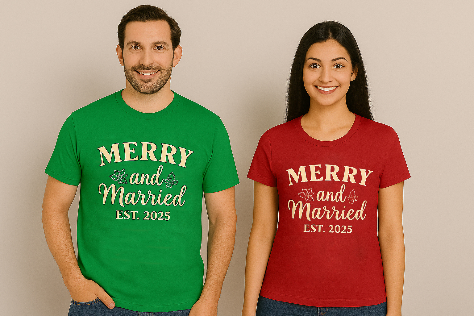 Merry and Married Couple T Shirt
