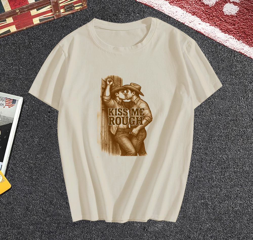 Kiss Me Rough Gay Cowboy T-Shirt