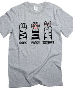 Rock Paper Scissors Tee Funny Cat Paw T Shirt