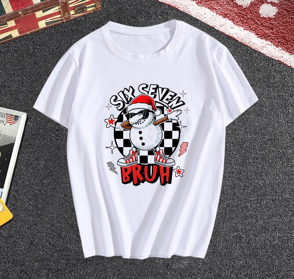 Six Seven Bruh Snowman T Shirt