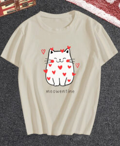 Cute Cat Meowentine Valentine T Shirt